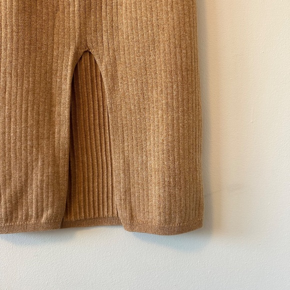 Free People Skyline Tan Ribbed Midi Skirt | Size XS - Picture 5 of 10